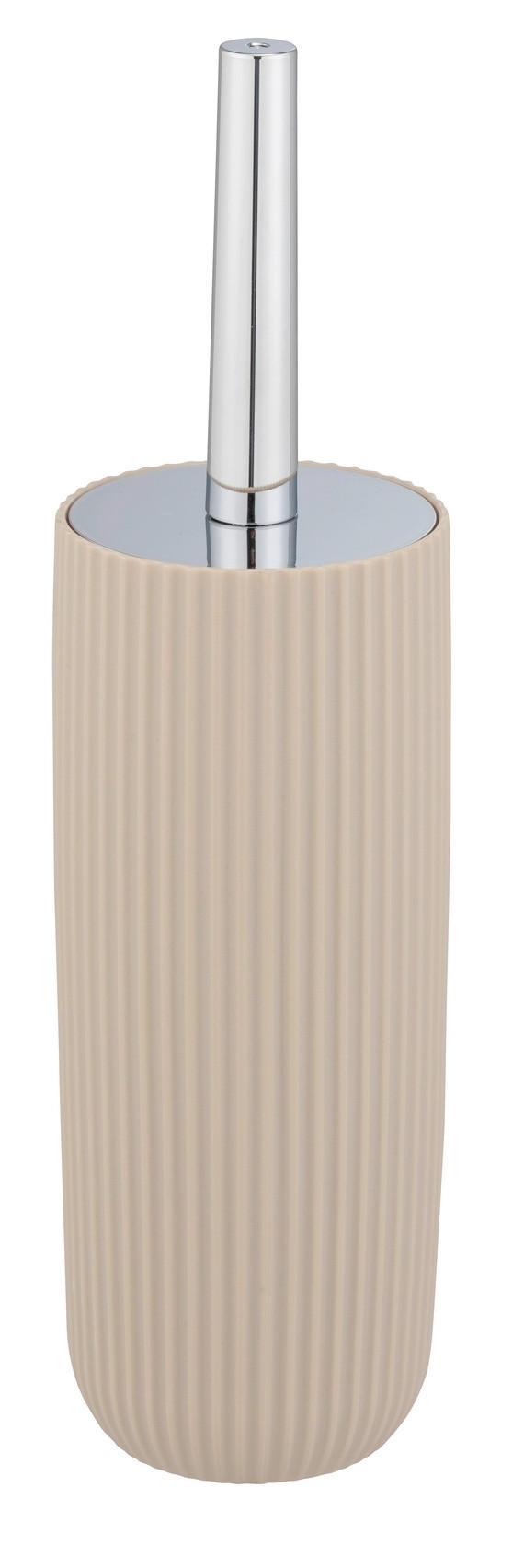 WC-BÜRSTENGARNITUR - Chromfarben/Beige, Basics, Kunststoff (10/36,5/10cm) - Wenko