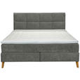 BOXSPRINGBETT 180/200 cm  in Anthrazit  - Eichefarben/Anthrazit, KONVENTIONELL, Holz/Textil (180/200cm) - Carryhome