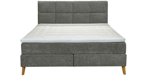 BOXSPRINGBETT 180/200 cm  in Anthrazit  - Eichefarben/Anthrazit, KONVENTIONELL, Holz/Textil (180/200cm) - Carryhome