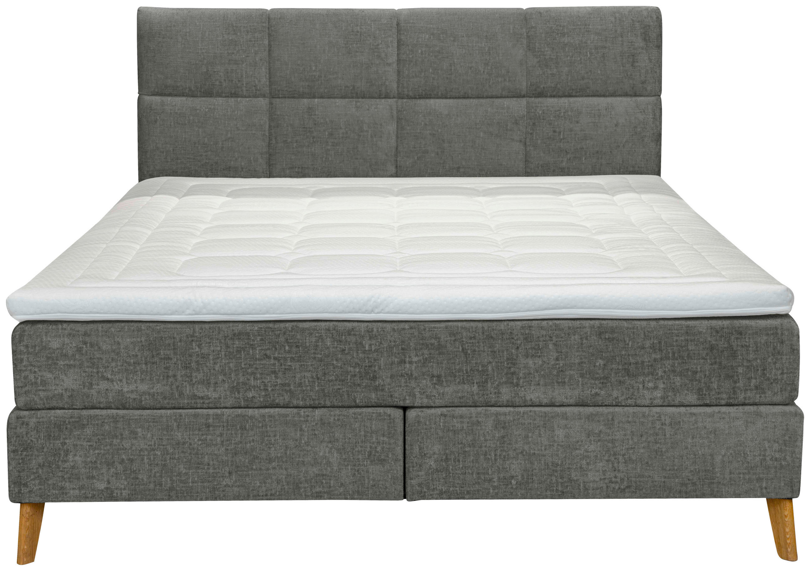 BOXSPRINGBETT 180/200 cm  in Anthrazit  - Eichefarben/Anthrazit, Konventionell, Holz/Textil (180/200cm) - Carryhome