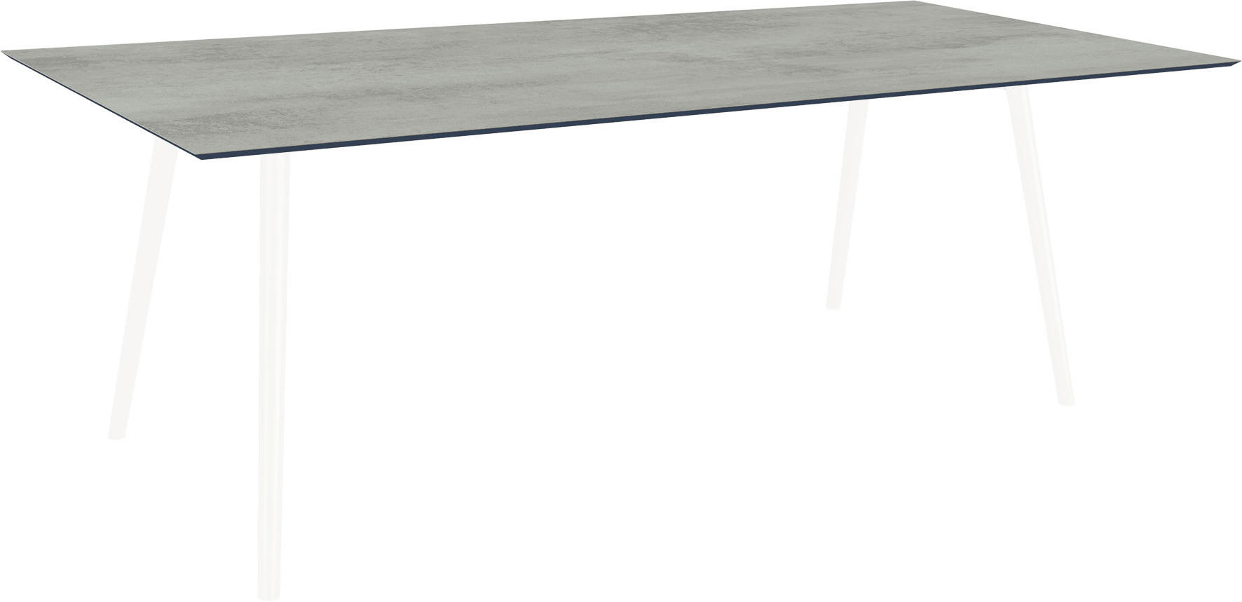 GARTENTISCH Kunststoff Grau rechteckig  - Weiß/Grau, MODERN, Kunststoff/Metall (220/100/75cm) - Stern