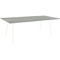 GARTENTISCH Kunststoff Grau rechteckig  - Weiß/Grau, MODERN, Kunststoff/Metall (220/100/75cm) - Stern