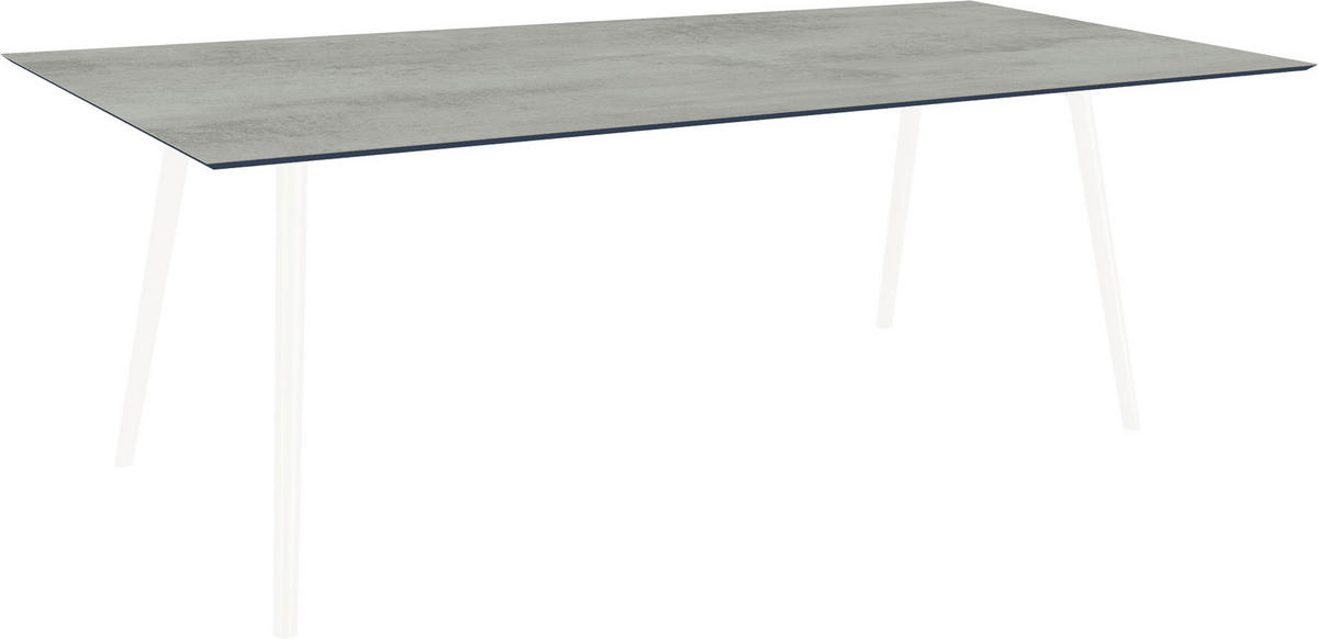 GARTENTISCH Kunststoff Grau rechteckig  - Weiß/Grau, MODERN, Kunststoff/Metall (220/100/75cm) - Stern