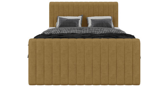 BOXBETT 140/200 cm  in Senfgelb  - Senfgelb/Schwarz, Basics, Kunststoff/Textil (140/200cm) - Carryhome