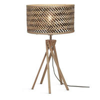 STOLNÍ LAMPA, nástěnný stmívač, 32/56/32 cm - černá/přírodní barvy, Trend (32/56/32cm) - Good & Mojo