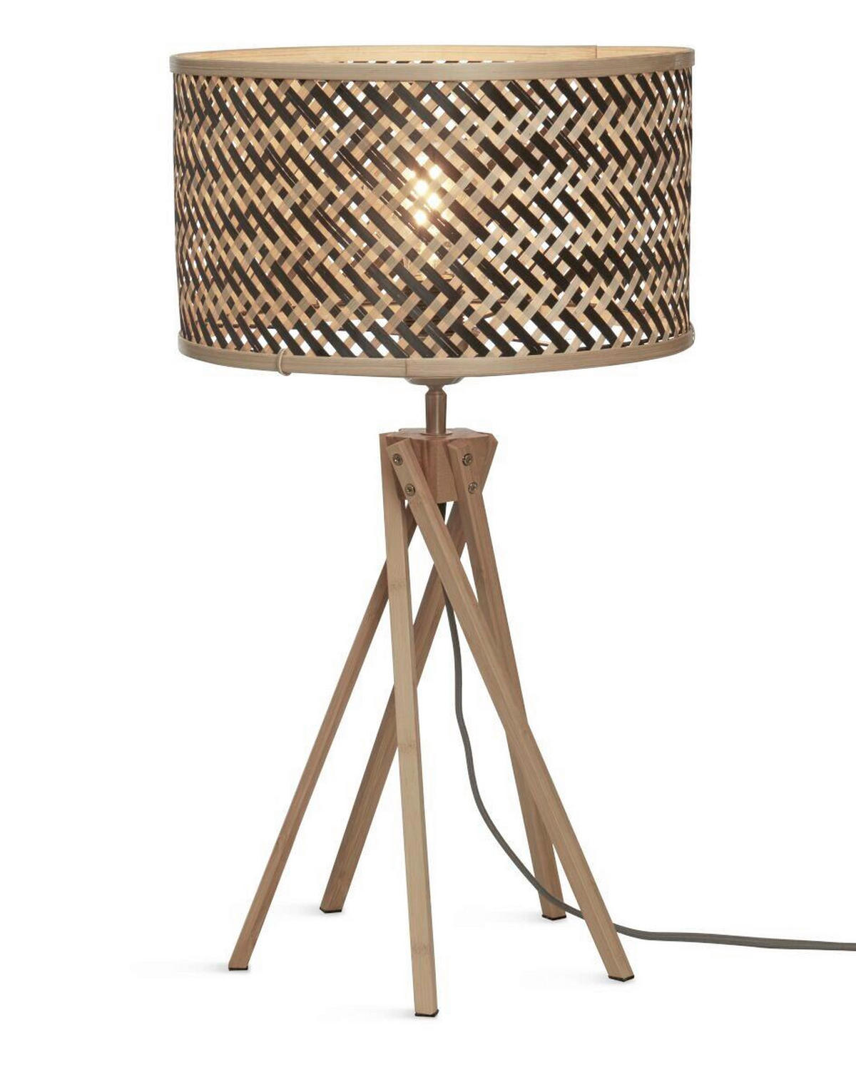 STOLNÍ LAMPA, nástěnný stmívač, 32/56/32 cm - černá/přírodní barvy, Trend (32/56/32cm) - Good & Mojo