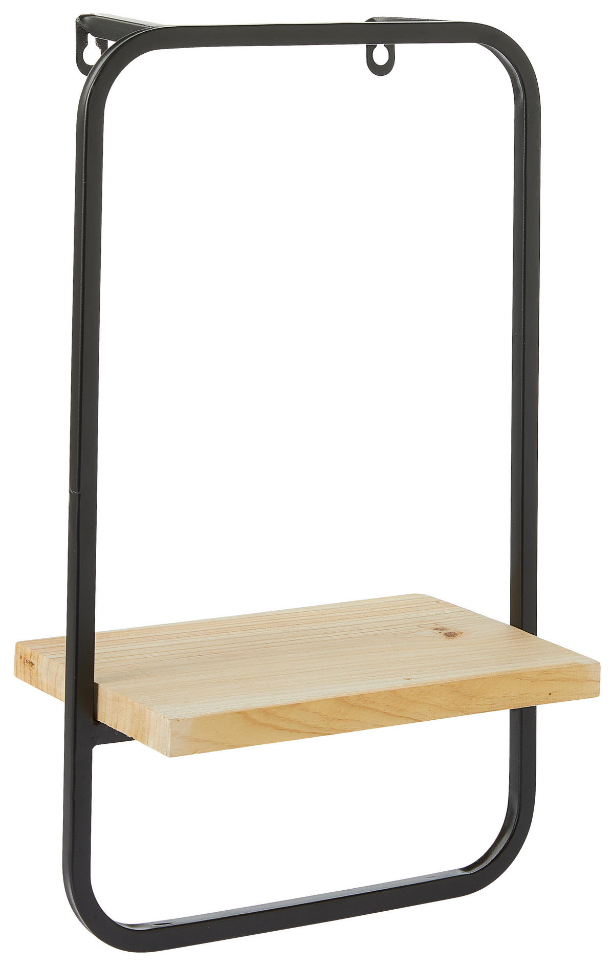 WANDREGAL  - Schwarz, Basics, Holz/Metall (24/15/40cm) - Ambia Home