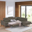 ECKSOFA  in Echtleder Graubraun  270/220 cm  - Graubraun/Schwarz, Design, Leder/Metall (270/220cm) - Novel
