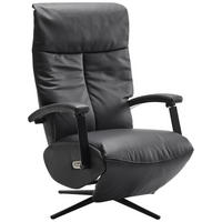 RELAXSESSEL Lederlook Echtleder    - Schwarz, MODERN, Leder/Textil (67,5/118/78cm) - Livetastic