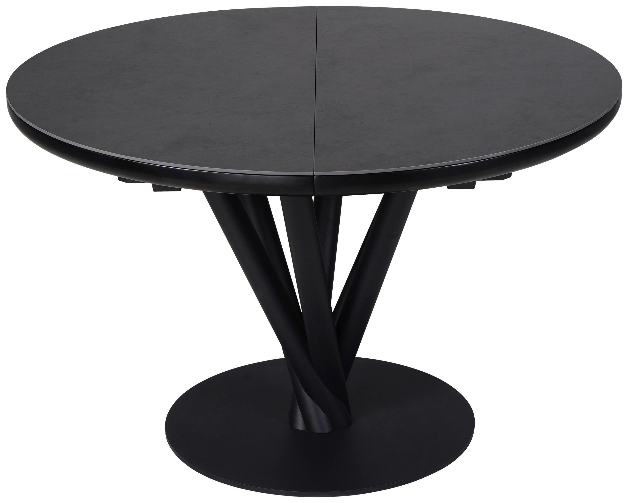 ESSTISCH Dunkelgrau rund  ausziehbar  - Dunkelgrau/Schwarz, Design, Keramik/Holzwerkstoff (120-160/120/76cm) - Novel