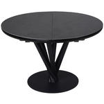 ESSTISCH Dunkelgrau rund  ausziehbar  - Dunkelgrau/Schwarz, Design, Keramik/Holzwerkstoff (120-160/120/76cm) - Novel