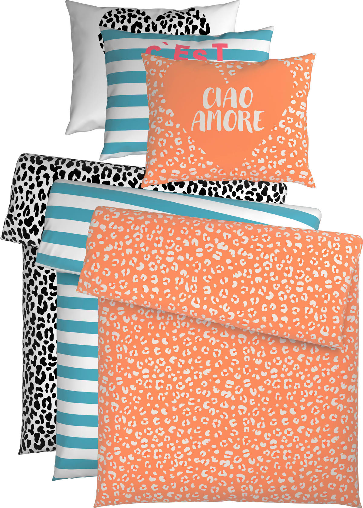 BETTWÄSCHE Satin 140/200 cm  - Schwarz/Weiß, Trend, Textil (140/200cm) - Esposa