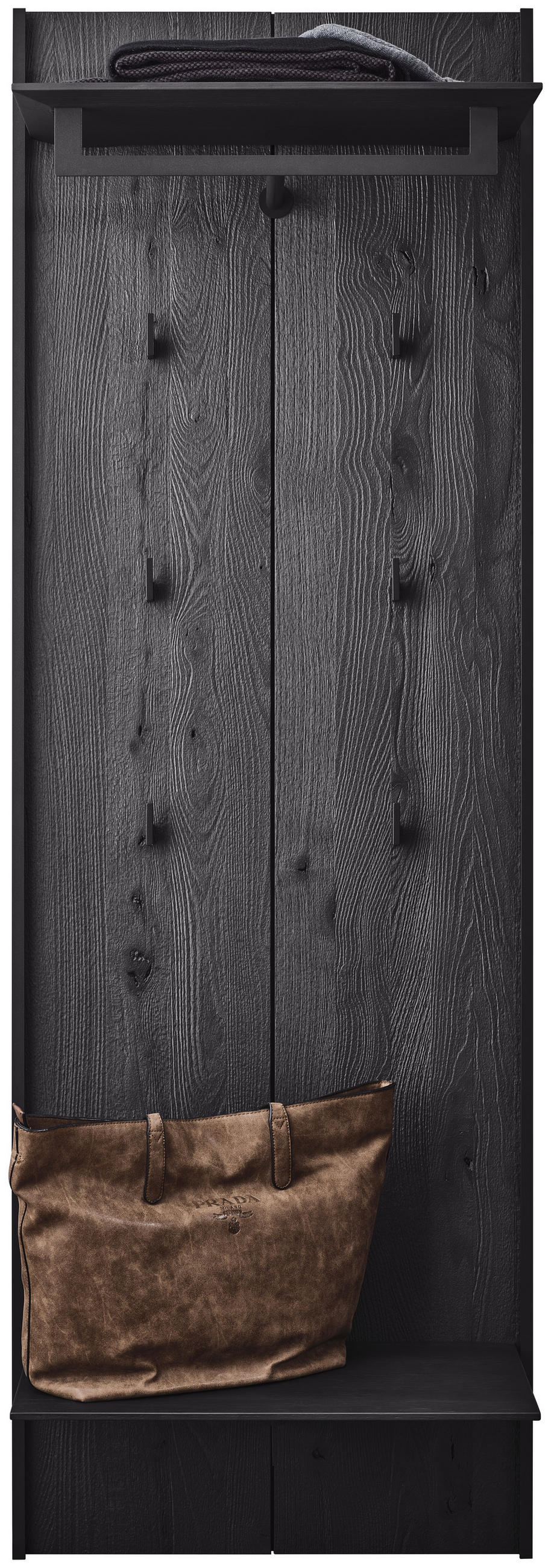 GARDEROBENPANEEL  in 58/183/35 cm  - Anthrazit, Design, Holz/Metall (58/183/35cm) - Johann Jakob