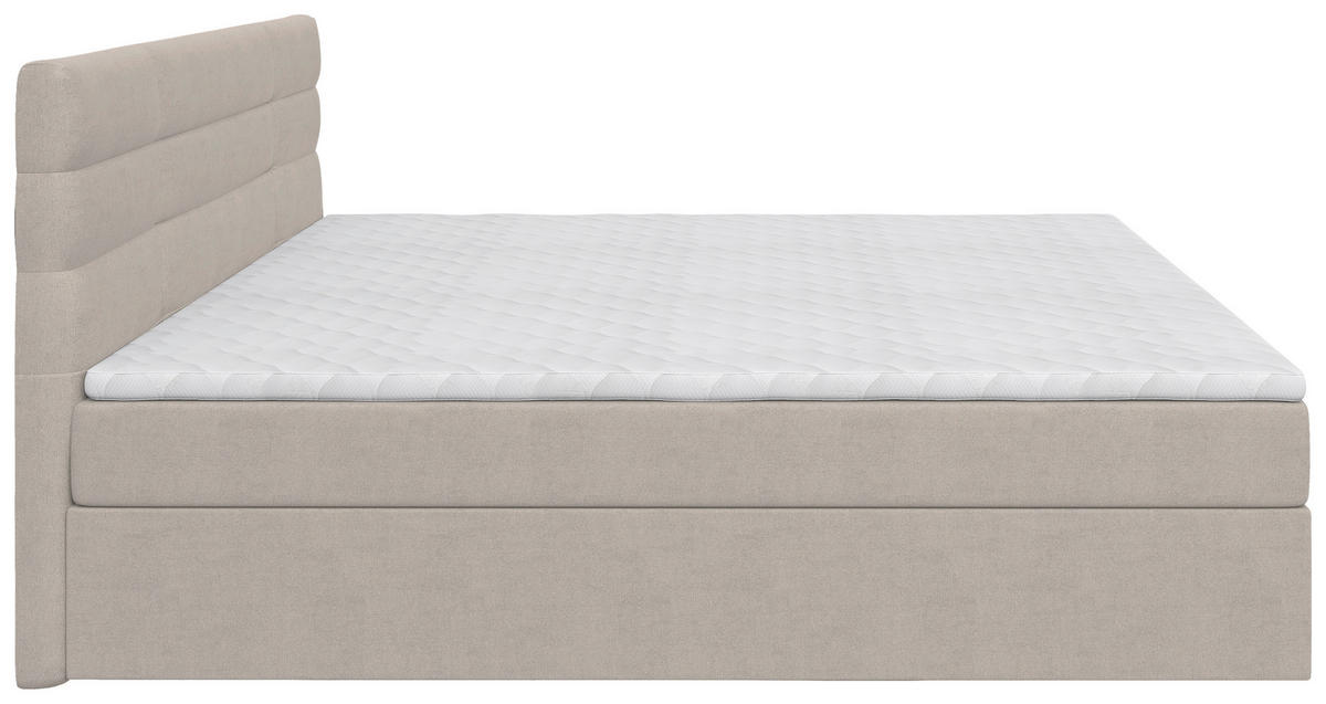 BOXBETT 160/200 cm  Creme  - Creme/Schwarz, Konventionell, Holz/Kunststoff (160/200cm) - Carryhome