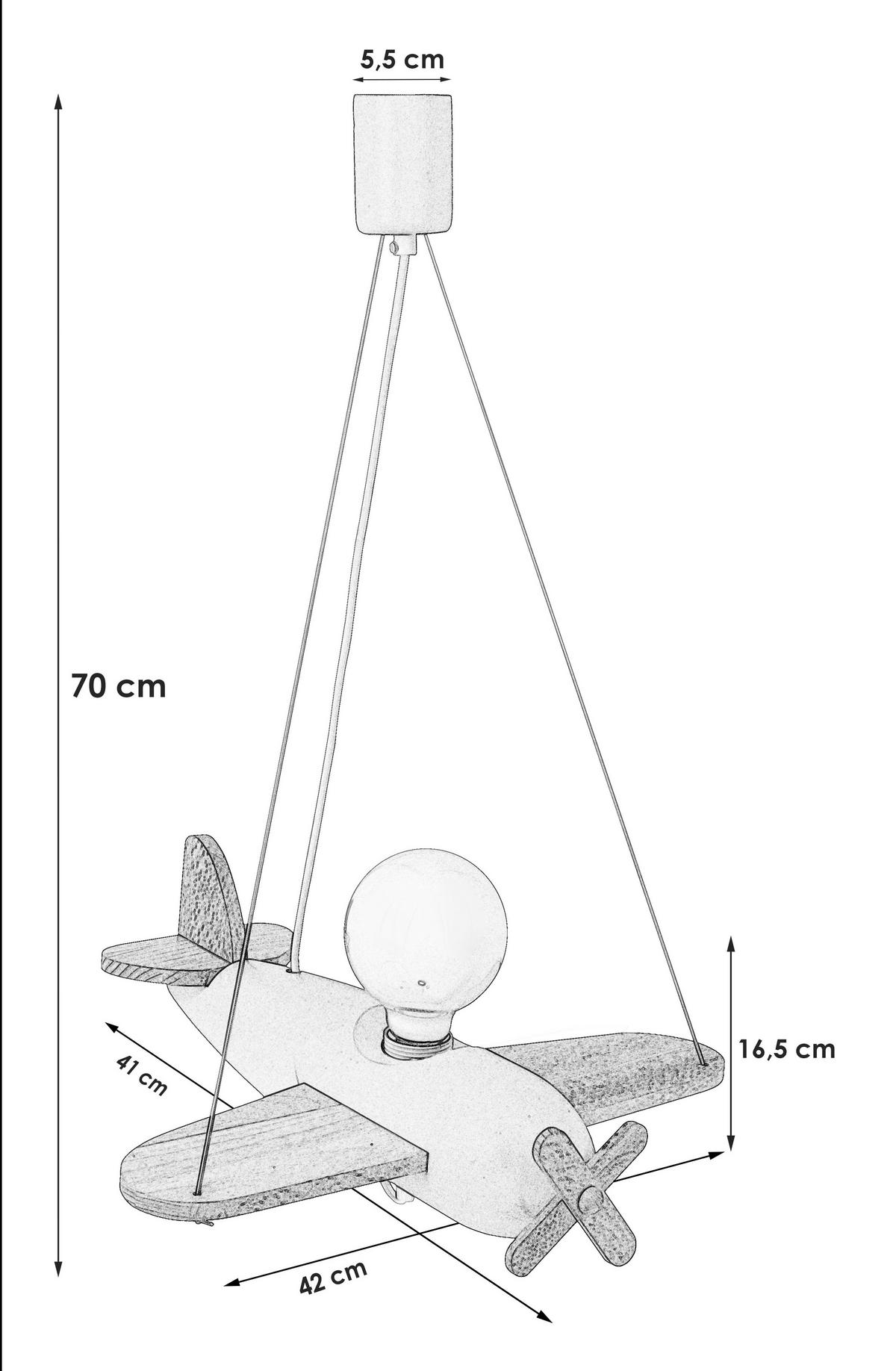 KINDERHÄNGELEUCHTE  42/41/75 cm    - Blau/Naturfarben, Basics, Holz (42/41/75cm)