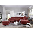 ECKSOFA in Flachgewebe Bordeaux  - Bordeaux/Beige, Design, Textil/Metall (271/242cm) - Cantus