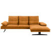 ECKSOFA Orange Mikrofaser  - Schwarz/Orange, Design, Textil/Metall (291/164cm) - Chilliano