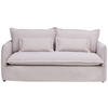 HUSSEN-SOFA in Flachgewebe, Bouclé Beige  - Beige/Schwarz, Trend, Textil/Metall (195/82/98cm) - Livetastic