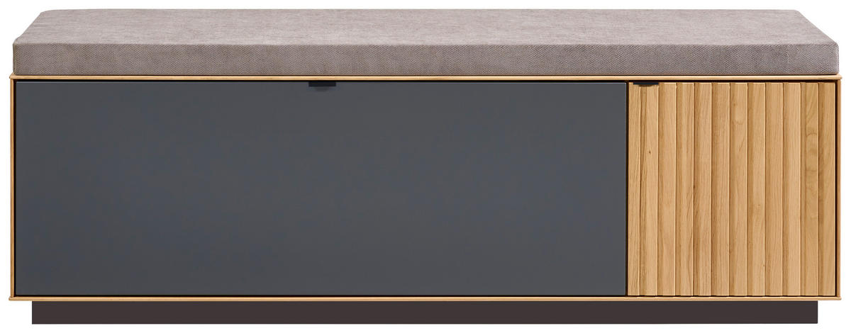 GARDEROBENBANK  in 135/42,2/42 cm  - Eichefarben/Schwarz, Natur, Holz/Holzwerkstoff (135/42,2/42cm) - Linea Natura