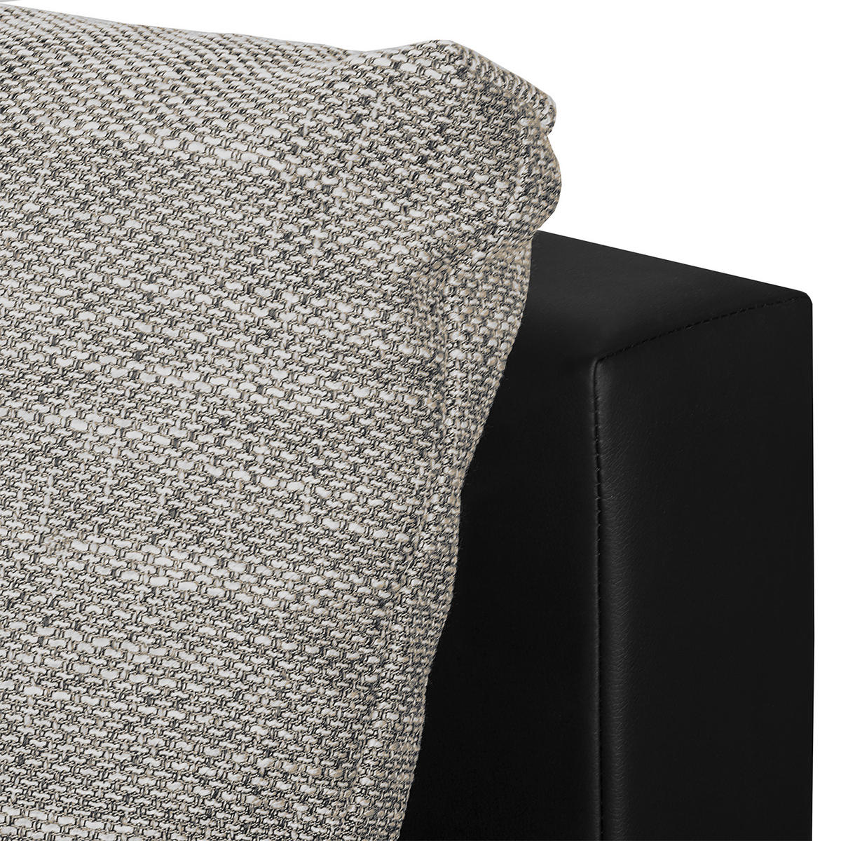 ECKSOFA Grau, Schwarz Textilgeflecht  - Chromfarben/Schwarz, Design, Textil (266/175cm) - Livetastic