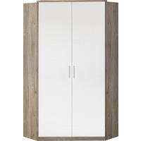ROHOVÁ ŠATNÍ SKŘÍŇ, bílá, barvy dubu, 95/198/95 cm - bílá/barvy dubu, Design, kompozitní dřevo/plast (95/198/95cm) - MID.YOU