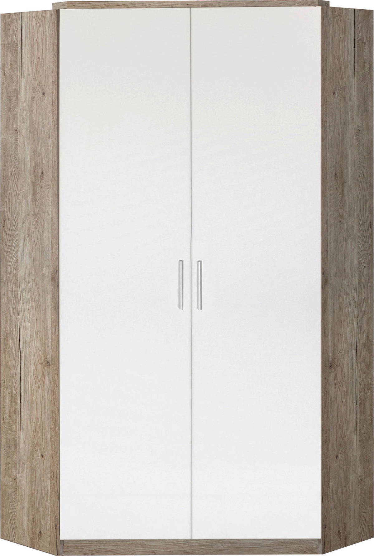 ROHOVÁ ŠATNÍ SKŘÍŇ, bílá, barvy dubu, 95/198/95 cm - bílá/barvy dubu, Design, kompozitní dřevo/plast (95/198/95cm) - MID.YOU