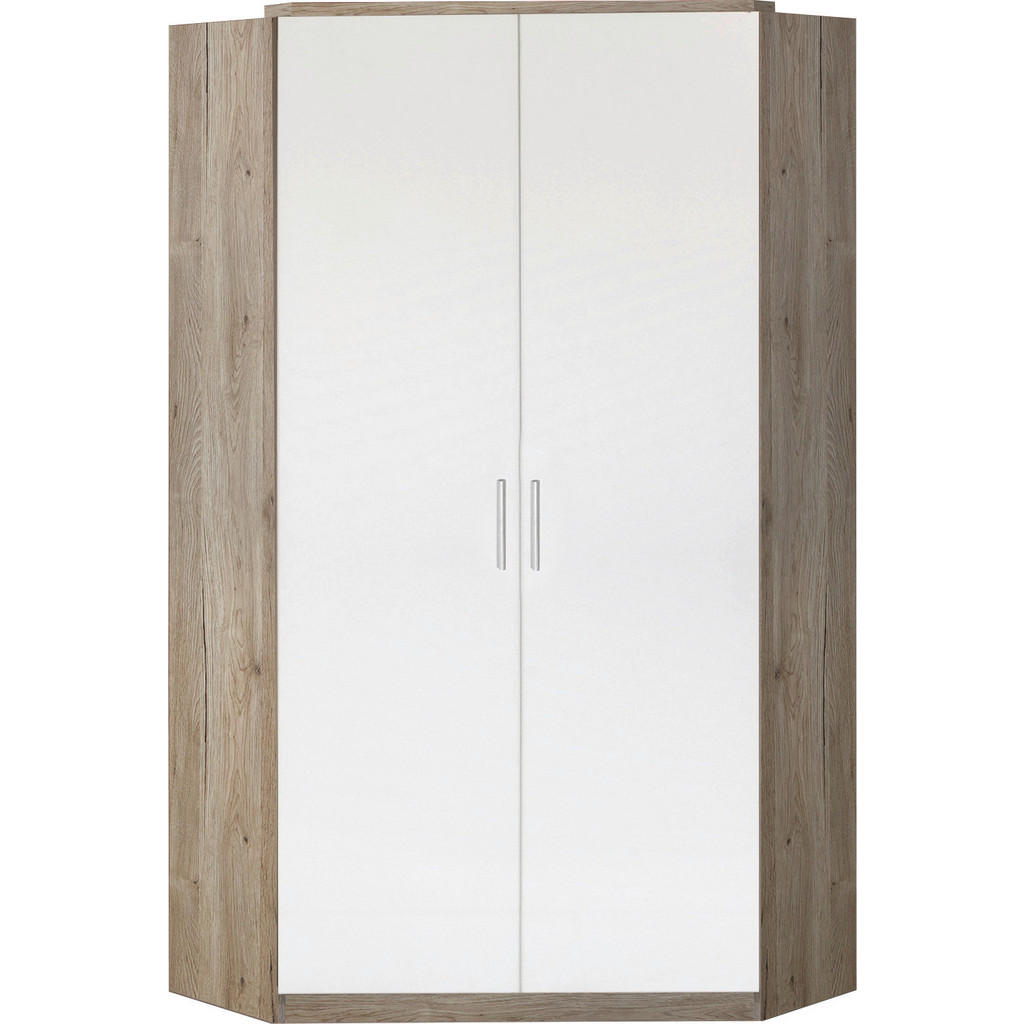 MID.YOU ROHOVÁ ŠATNÍ SKŘÍŇ, bílá, barvy dubu, 95/198/95 cm