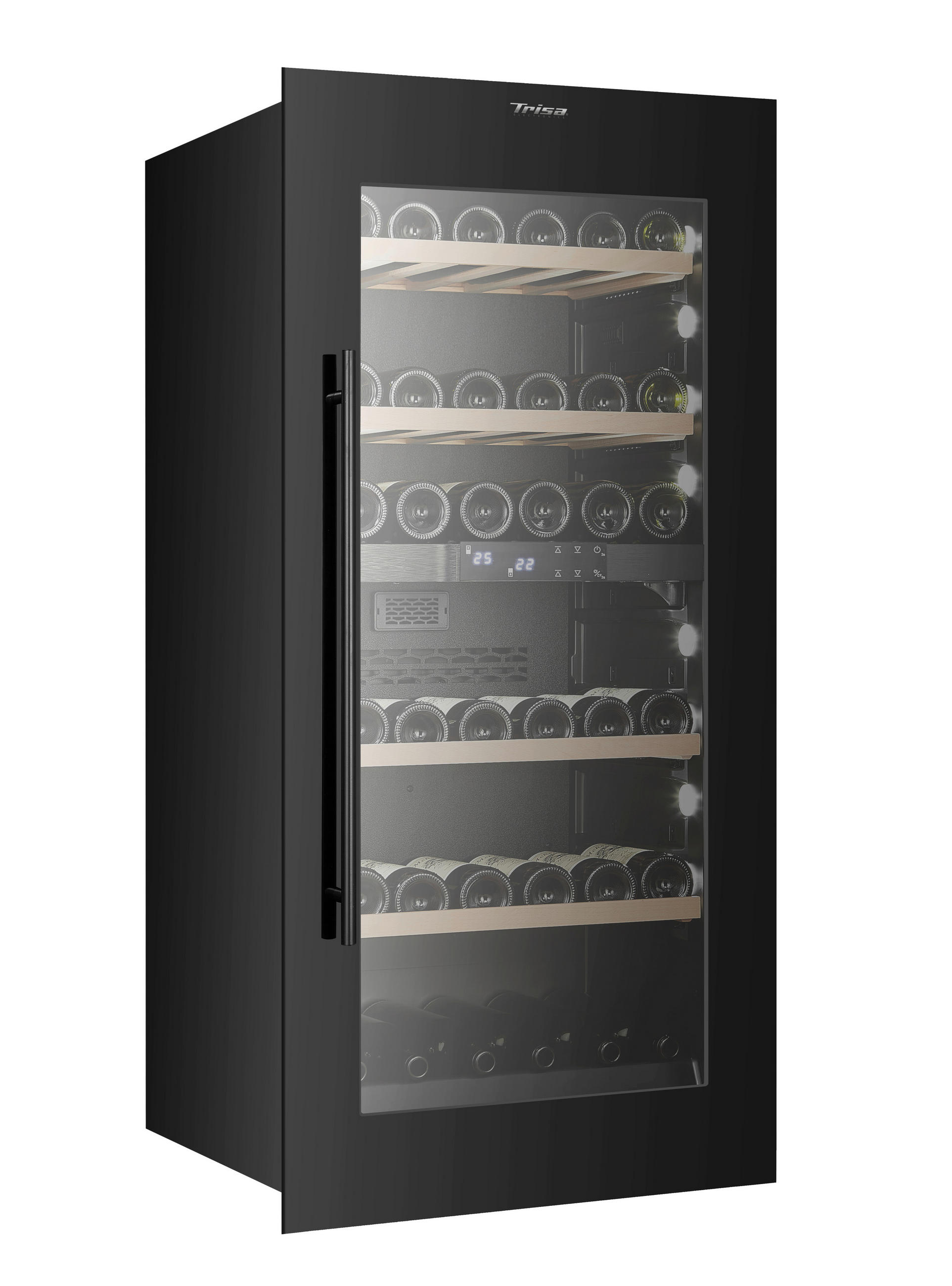 WEINKÜHLSCHRANK 7808,6845  - Schwarz, Basics, Glas/Holz (59.50/57.10/127.10cm) - Trisa Electronics