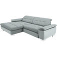 ECKSOFA  in Mikrofaser Platinfarben  180/265 cm  - Platinfarben/Chromfarben, Design, Textil/Metall (180/265cm) - Carryhome