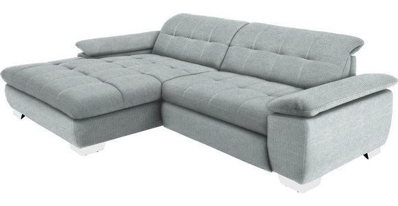 ECKSOFA  in Mikrofaser Platinfarben  180/265 cm  - Platinfarben/Chromfarben, Design, Textil/Metall (180/265cm) - Carryhome