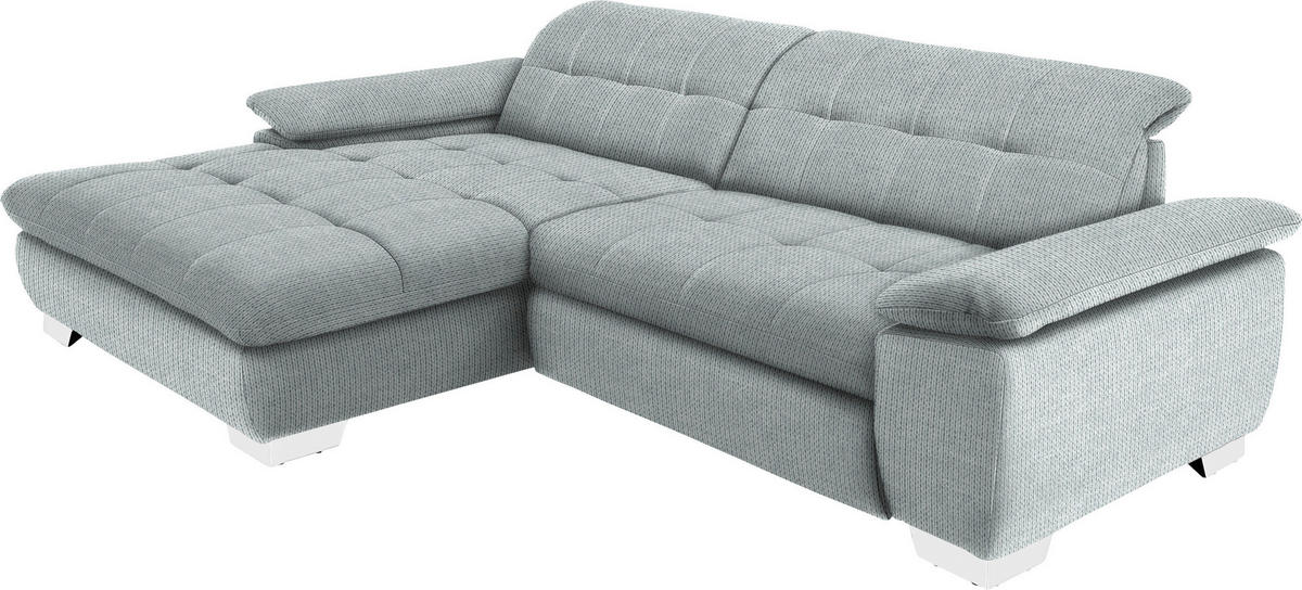 ECKSOFA  in Mikrofaser Platinfarben  180/265 cm  - Platinfarben/Chromfarben, Design, Textil/Metall (180/265cm) - Carryhome