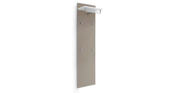 GARDEROBENPANEEL 42/170/27 cm - Taupe/Weiß, Design, Glas/Holzwerkstoff (42/170/27cm) - Novel