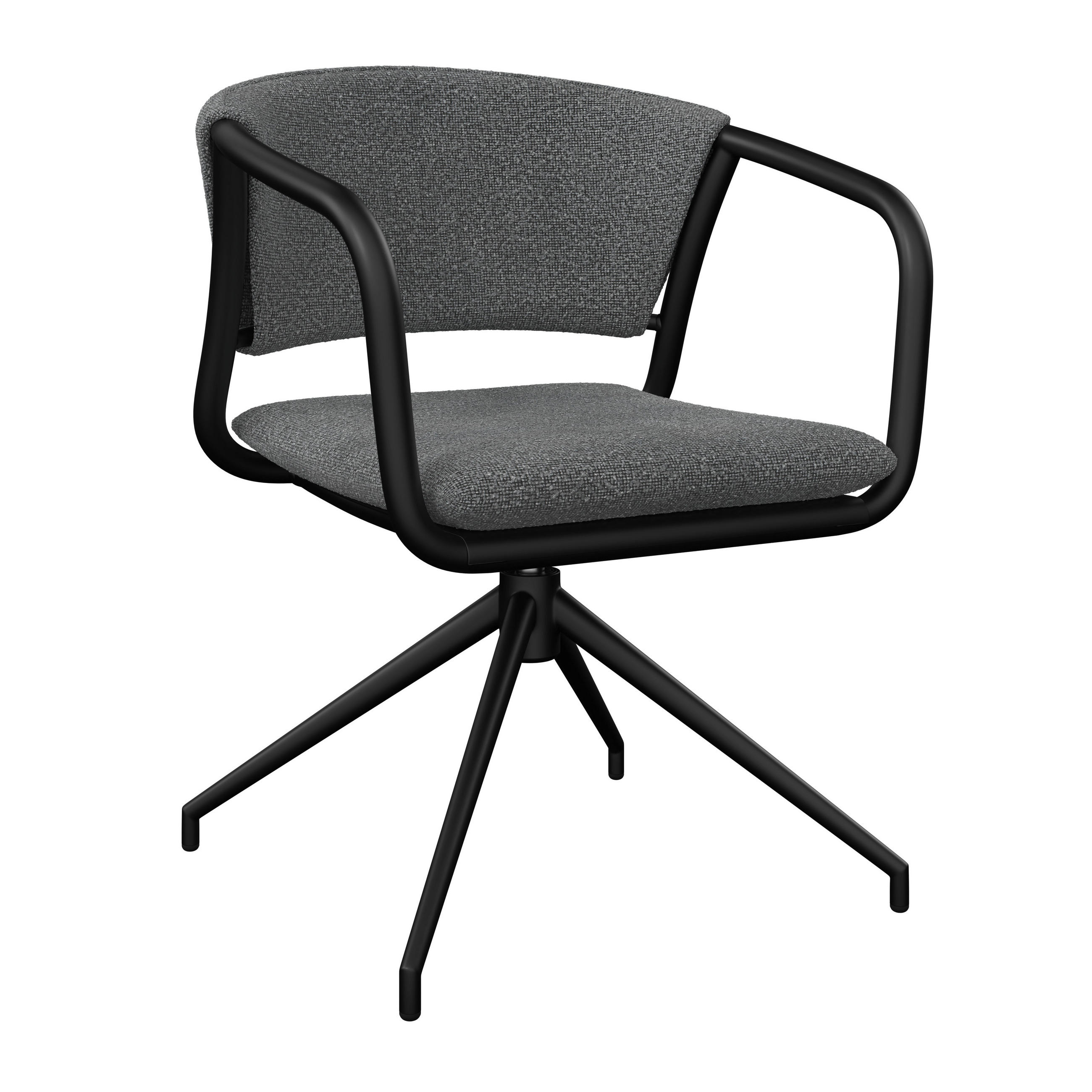 GARTENSESSEL Aluminium, Edelstahl Anthrazit, Hellgrau  - Anthrazit/Hellgrau, MODERN, Textil/Metall (62/74.5/53.5cm) - Amatio
