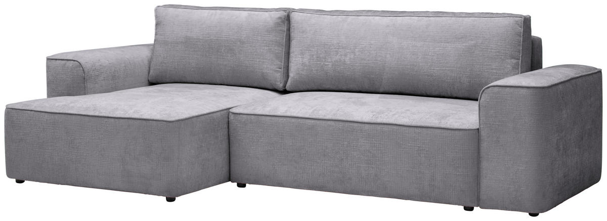 ECKSOFA in Plüsch Hellgrau  - Blaugrau/Hellgrau, Design, Kunststoff/Textil (152/288cm) - Xora
