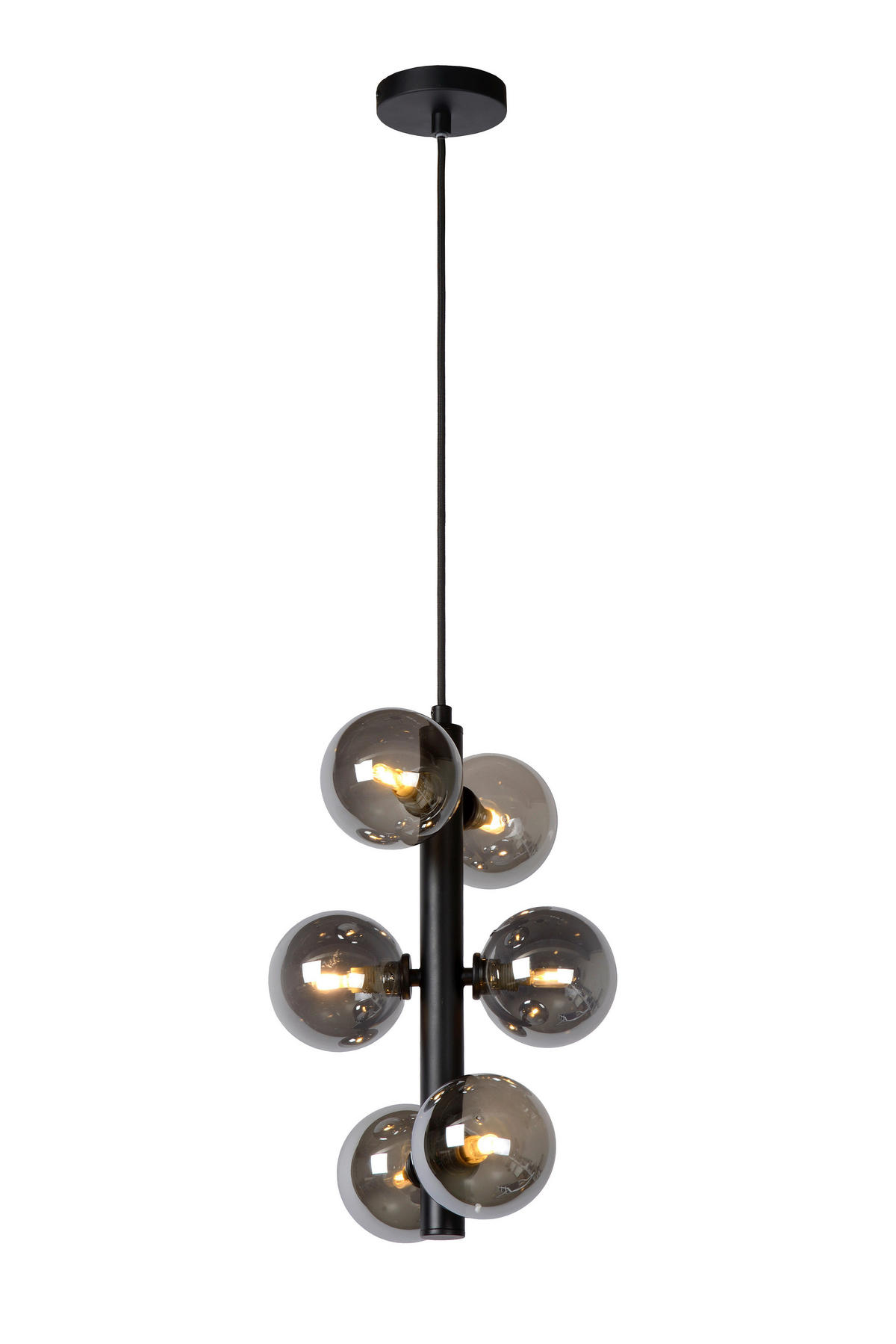 HÄNGELEUCHTE Tycho 25.5/25.5/150 cm   - Schwarz, Design, Glas (25.5/25.5/150cm) - Lucide