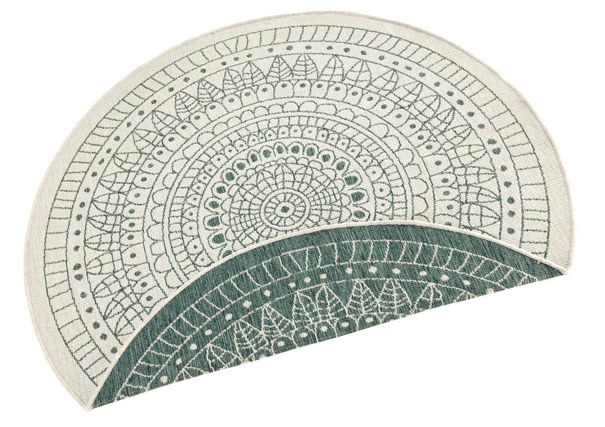OUTDOORTEPPICH 240 cm Twin Creme, Dunkelgrün  - Dunkelgrün/Creme, Design, Kunststoff (240cm)