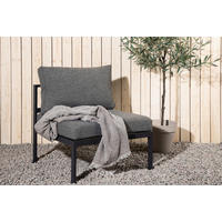 LOUNGEFÅTÖLJ  - grå/svart, Klassisk, metall (70/65/74cm) - Gardenson