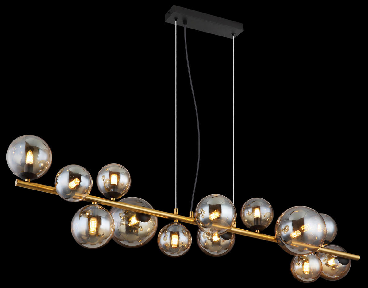 VISEČA LED-SVETILKA   //3000 K/230 V/ - črna/prosojno, Design, kovina/umetna masa (120/34,5/120cm) - Globo