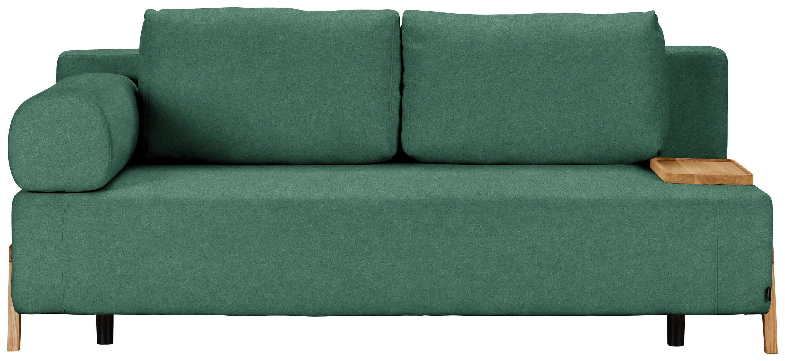 SCHLAFSOFA Mikrofaser Türkis  - Türkis/Naturfarben, Design, Holz/Textil (211/88/102cm) - Niels Andersson