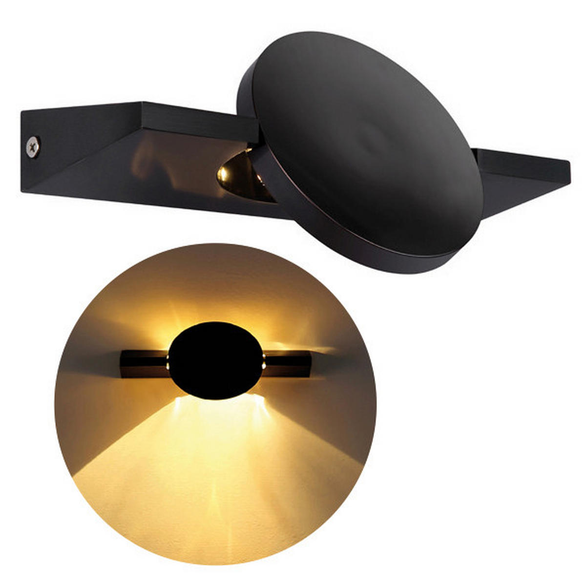 LED-WANDLEUCHTE Jasper 10/20 cm  - Schwarz, Design, Metall (10/20cm) - Globo