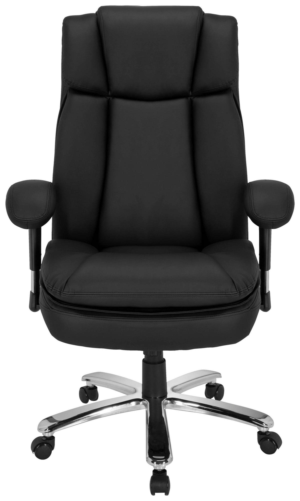 PISARNIŠKI STOL tekstil črna  - srebrne barve/črna, Moderno, kovina/umetna masa (77/123/84cm) - MID.YOU
