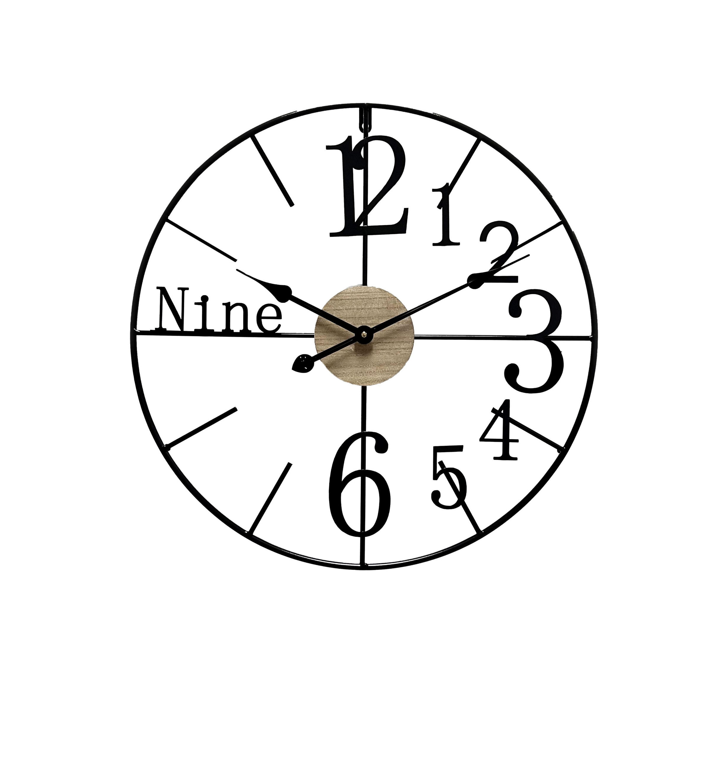 NÁSTENNÉ HODINY, čierna, 60/3/60 cm - čierna, Design, kov (60/3/60cm)