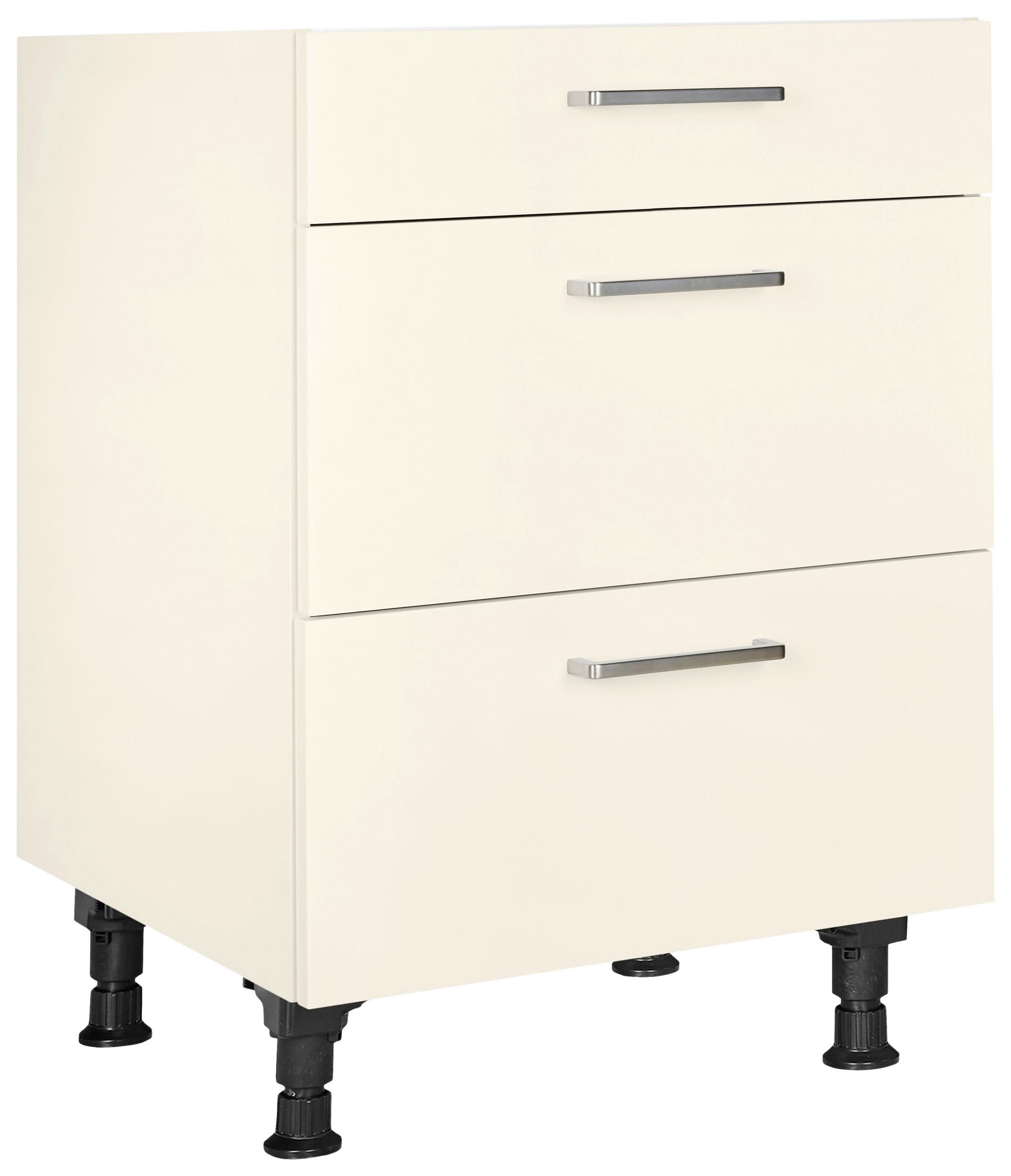 SCHUBKASTENUNTERSCHRANK 60/87/56 cm  in Magnolie  - Edelstahlfarben/Magnolie, MODERN, Holzwerkstoff/Metall (60/87/56cm) - Nobilia