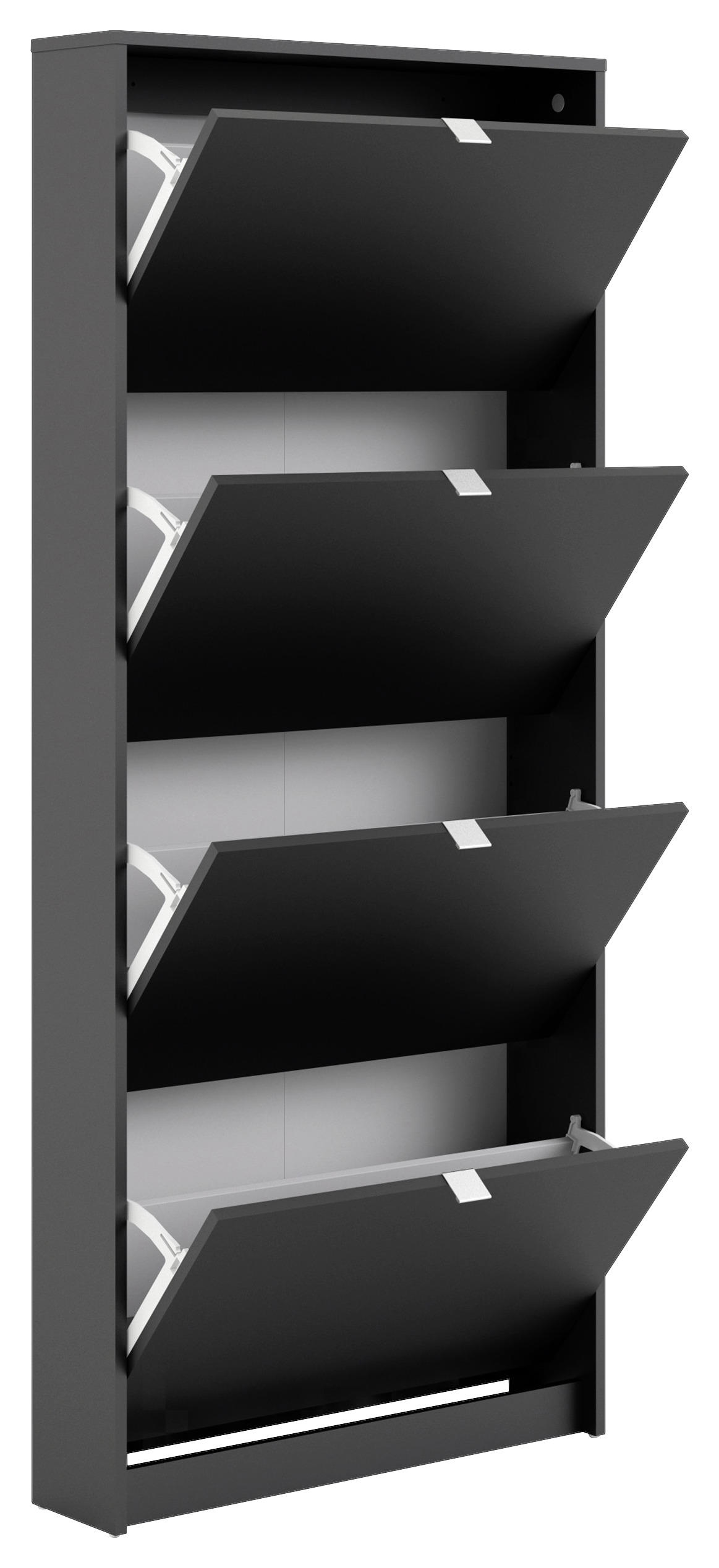 SKOSKÅP i 70,3/162/16,55 cm - aluminiumfärgad/svart, Design, metall/trämaterial (70,3/162/16,55cm) - Best Price