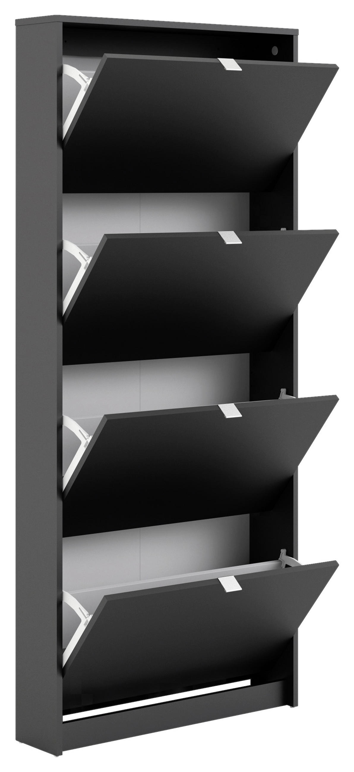 SKOSKÅP  i 70,3/162/16,55 cm  - aluminiumfärgad/svart, Design, metall/trämaterial (70,3/162/16,55cm) - Best Price