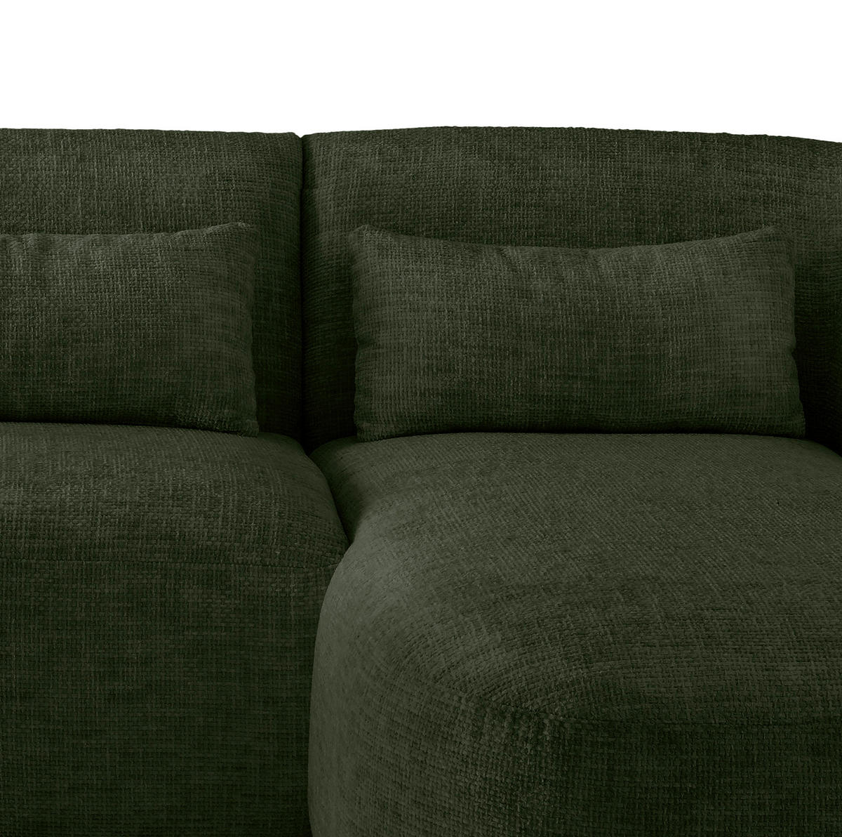 ECKSOFA in Struktur Dunkelgrün  - Dunkelgrün/Schwarz, Modern, Kunststoff/Textil (256/160cm) - Livetastic