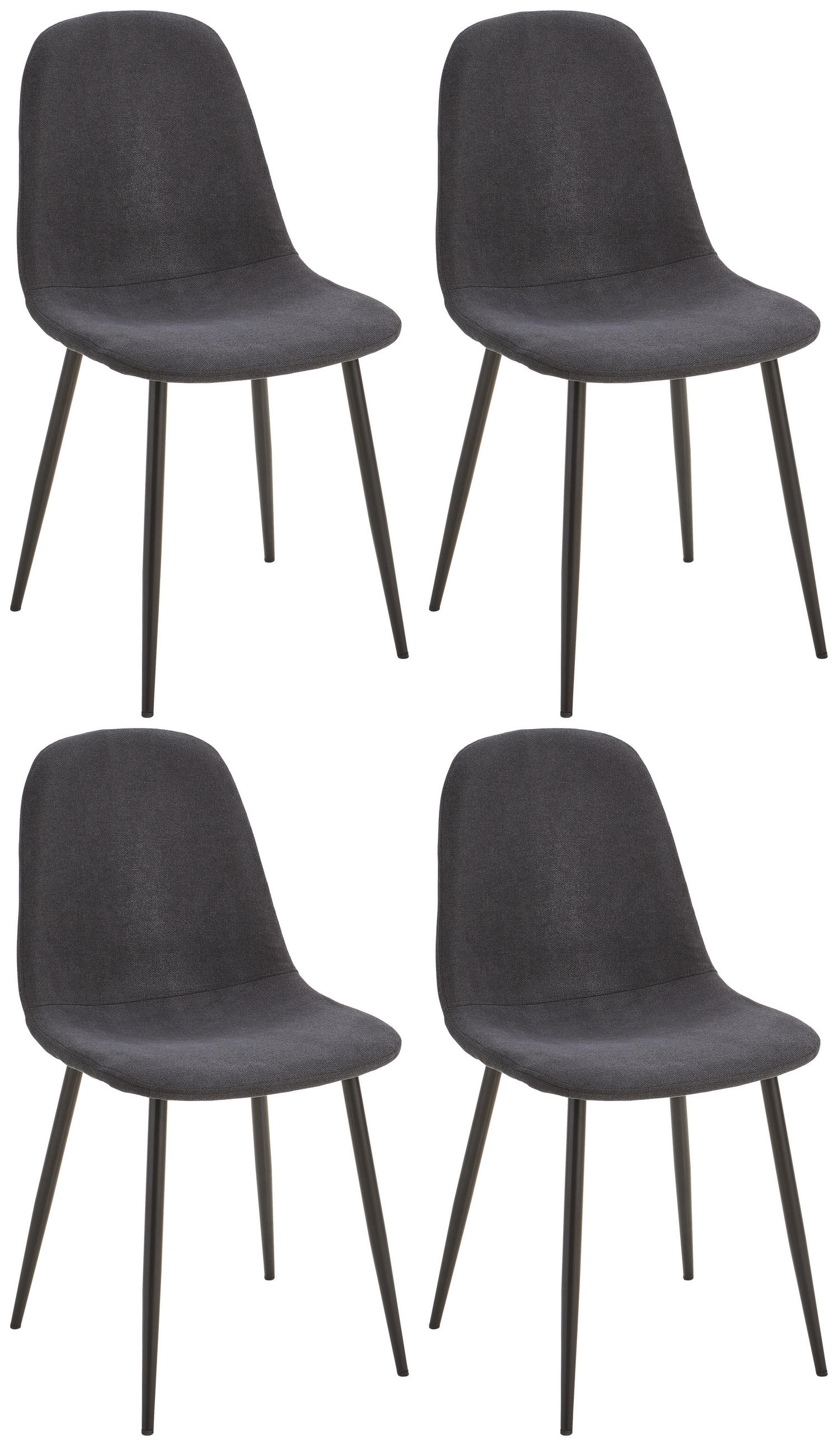 4er Stuhl-set Lola Bezug: Mikrofaser Schwarz 4er-Set