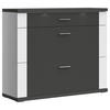 SCHUHSCHRANK Graphitfarben, Weiß  - Chromfarben/Graphitfarben, Design, Holzwerkstoff/Metall (129/108/42cm) - Xora