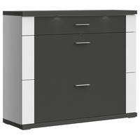 SCHUHSCHRANK  in 129/108/42 cm  - Chromfarben/Graphitfarben, Design, Holzwerkstoff/Metall (129/108/42cm) - Xora