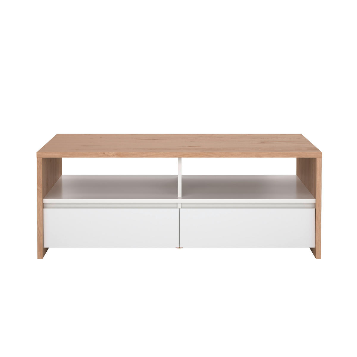 COUCHTISCH 120/60/46 cm rechteckig Weiß Hochglanz, Hickory  - Weiß Hochglanz/Hickory, KONVENTIONELL, Holzwerkstoff (120/60/46cm) - Boxxx
